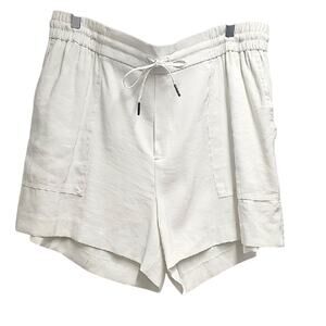 kersh Women's White Rayon Blend Pull On 4 Pocket Drawstring Shorts Size XXL